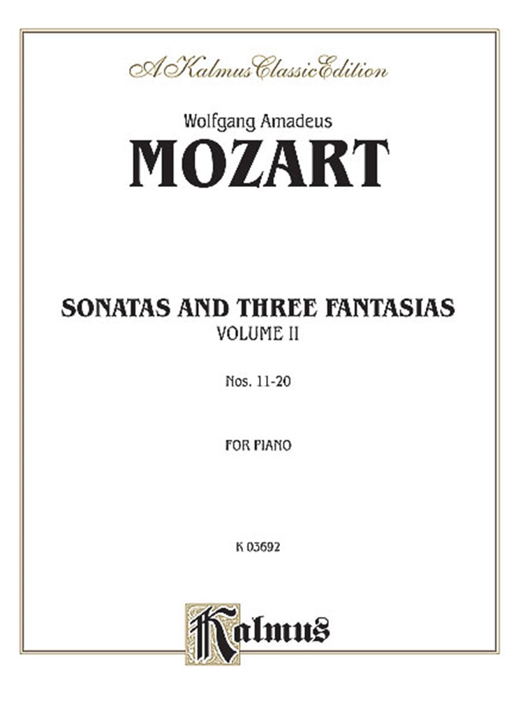 Sonatas and Three Fantasias, Volume II